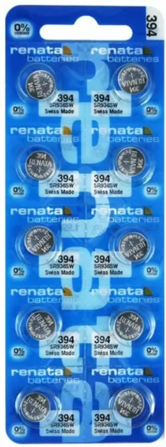 Renata Swiss 394 Siler Oxide Battery Ten Pack