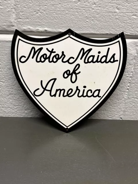 Motor Maids Of America Metal Sign Motorcycle Club Chicks And Machines Gas Oil
