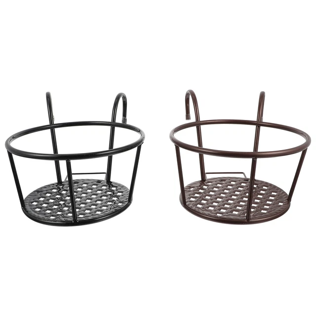 2 PCS Zaunpflanzgefäß aus Metall Blumentopfständer Regalhalterungen Hängender
