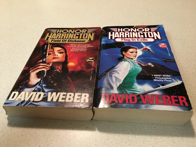DAVID WEBER Lot of 2 Books - Flag in Exile / Field of Dishonor