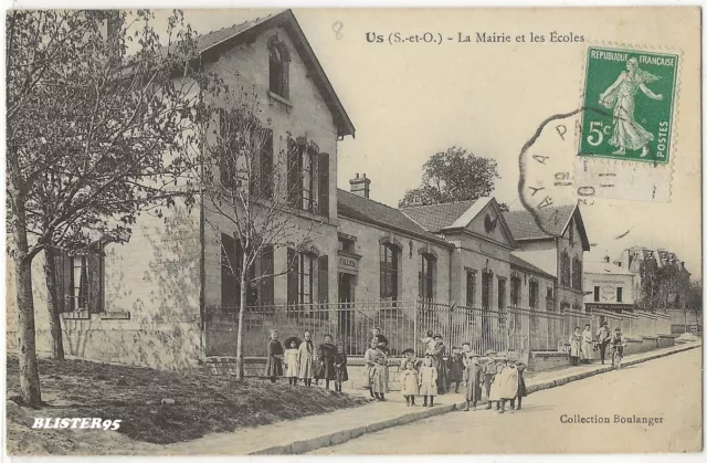Us marines (95) la mairie et les ecoles , envoyée en 1911