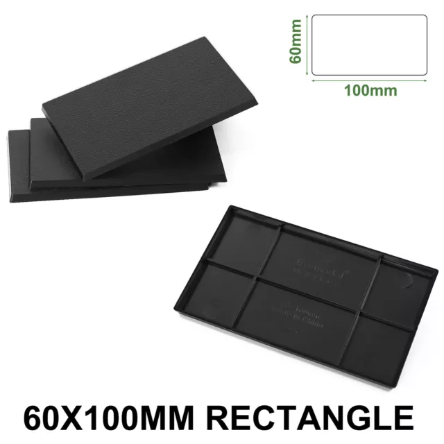 Evemodel 60mmX100mm Rectangle Bases Plastic Black for Warhammer Wargames MB60100