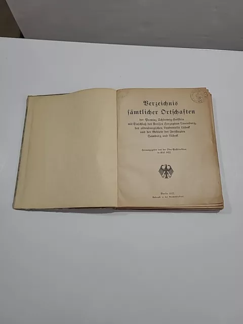 Verzeichnis sämtlicher Ortschaften in der Provinz Schleswig=Holstein  Kiel 1922 3