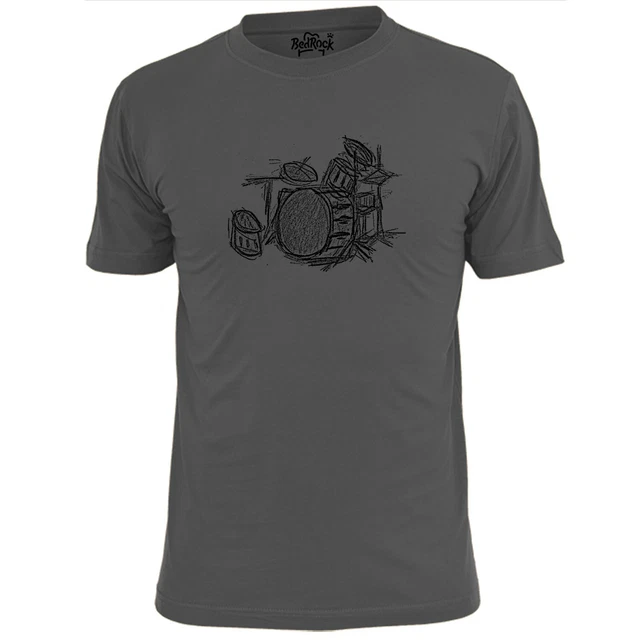Tamburo Kit Uomo Schizzo Rock Musica T-Shirt Luna Starr Bonham Grohl Baker Rich Watts