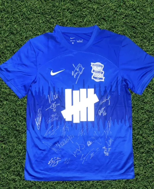 Birmingham City Squad Genuine Signed 23/24 Home Shirt Football Autograph Proof 2