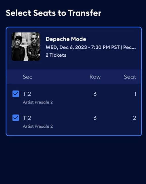 DEPECHE MODE SAN Diego Pechanga tickets 2023 for Wednesday 12/06 350.