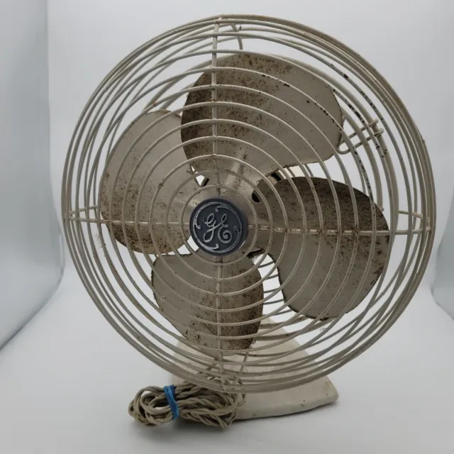 Vintage General Electric Metal Fan Tested Works Oscillate