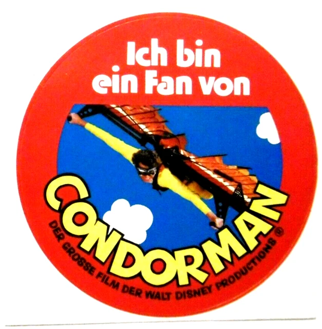 PROMOTIONAL STICKERS I Am A Fan From Condorman Cinema Film Comic Walt ...