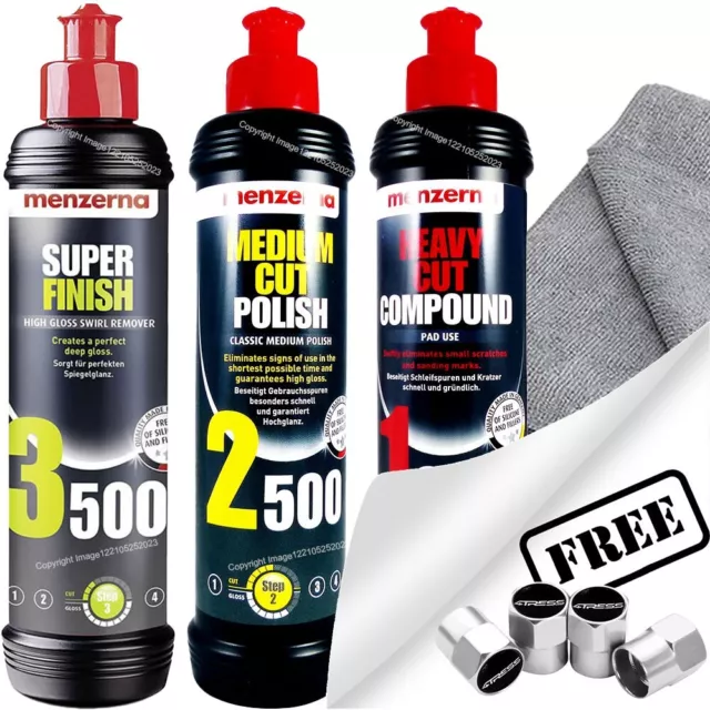 Menzerna 1000 Heavy Cut Compound+2500 Medium Cut Polish+3500 Super Finish +CL+C✅