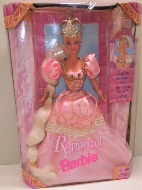 Mattel Barbie Rapunzel Doll Pink Gown Jeweled Crown #17646 Vtg. 1997 NIB