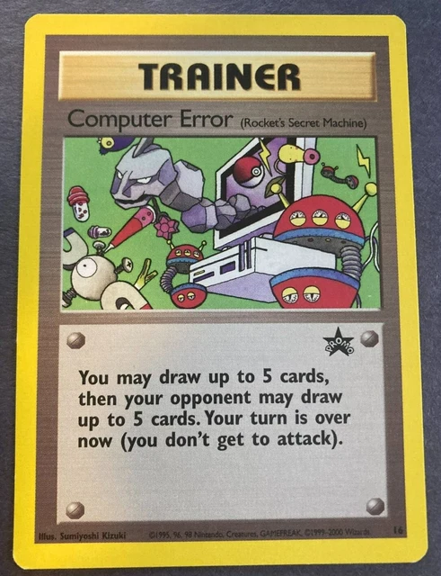 Computer Error Trainer 16 Non-Holo Black Star Promo Pokemon Card VINTAGE