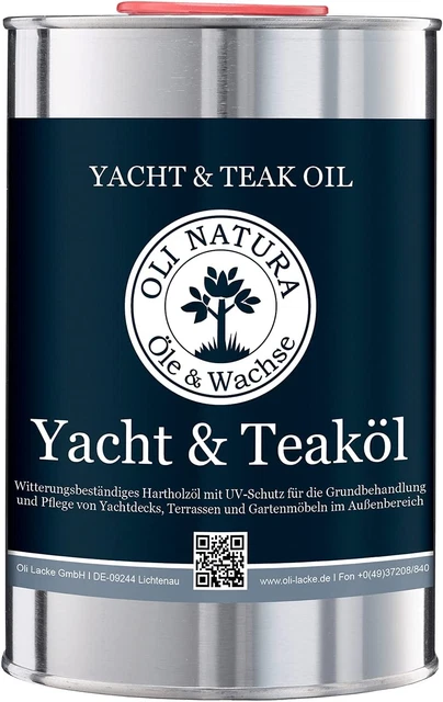 Aceite de yate y teca OLI-NATURA (aceite de madera para exteriores, protección UV), contenido: 1 litro
