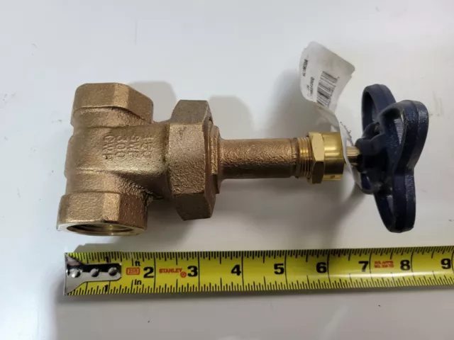 Nibco NL1M00A 1" Pipe Class 150 Threaded BZ Solid Wedge Rising Stem Gate Valve