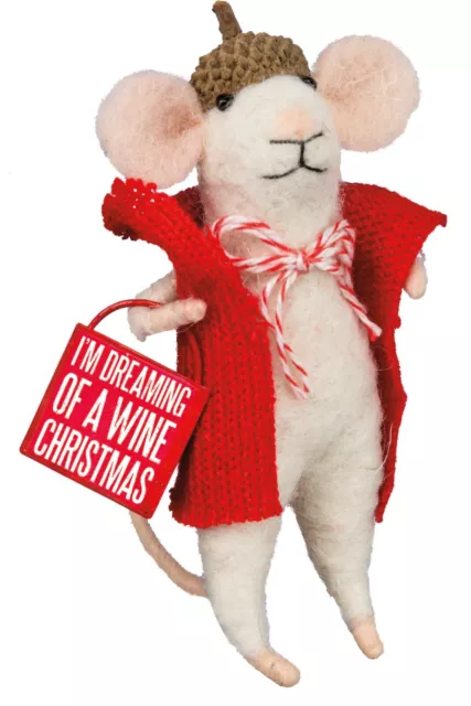 Primitives by Kathy Christmas Felt Mice Set of 5 Critter Holiday