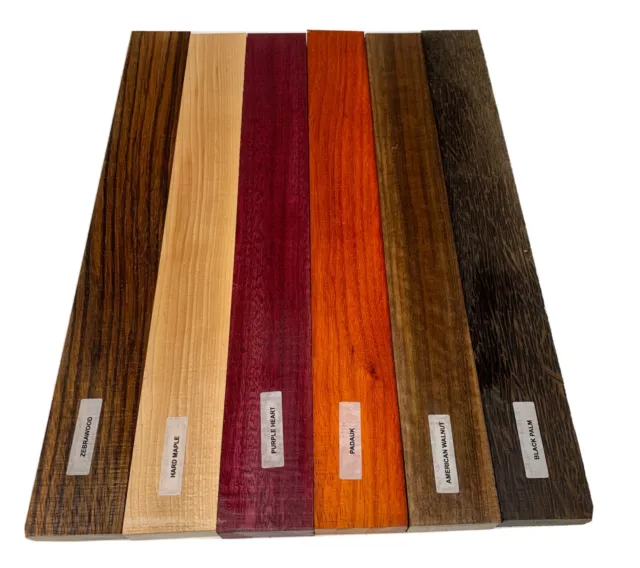 6 PACK COMBO, 6 Species,  Cutting Boards/Thin Dimensional Lumber 3/4" X 2" X 16"