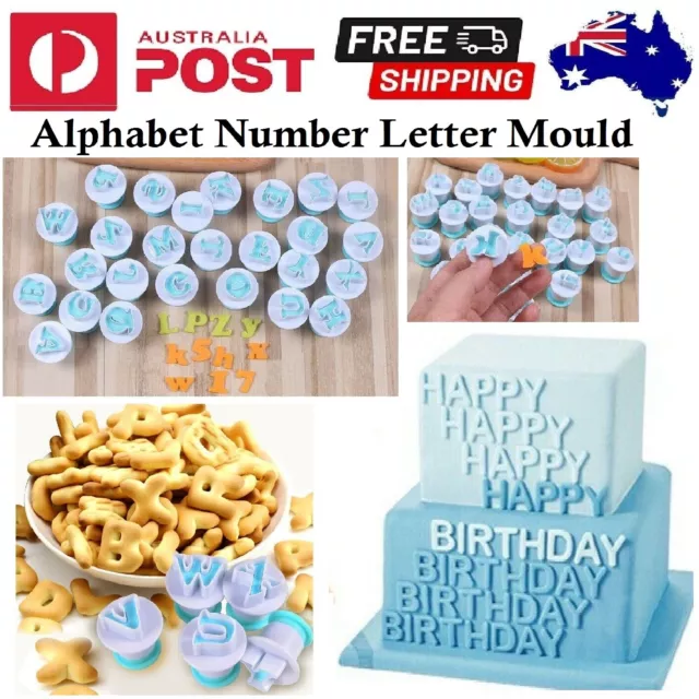 Alphabet Number Letter Fondant Icing Cutter Mold Mould Cake Decorating Set Tool