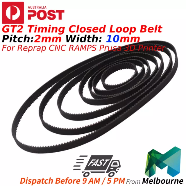 GT2 Timing Closed Loop Belt Pitch 2mm Width 10mm For 3D Printer Reprap CNC RAMPS