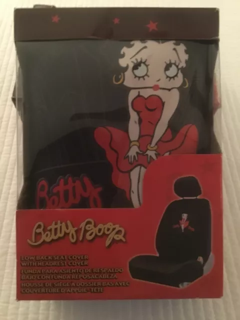 Betty Boop Car Truck SUV Lowback Bucket Seat Cover with Headrest Cover RED DRESS