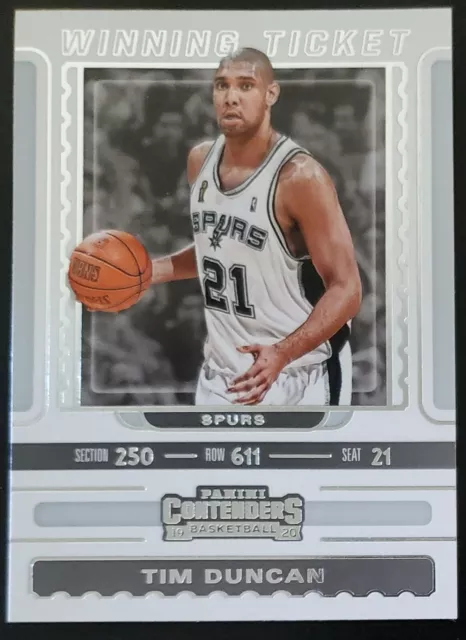 Tim DUNCAN 🏀 San Antonio SPURS 🏀 2019-20 PANINI CONTENDERS * WINNING TICKET *