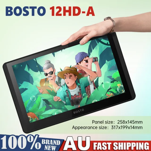 BOSTO 12HD-A 11.6" HD Digital Graphics Monitor Drawing Tablet 1366*768 Display