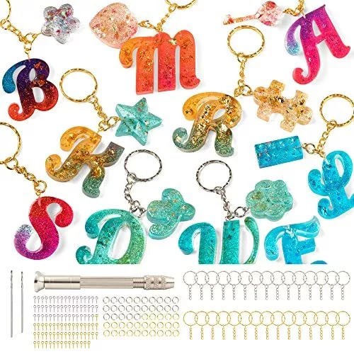 Mocoosy 182pcs Silikon Alphabet Harz Formen Set, Buchstaben Silikonform zum