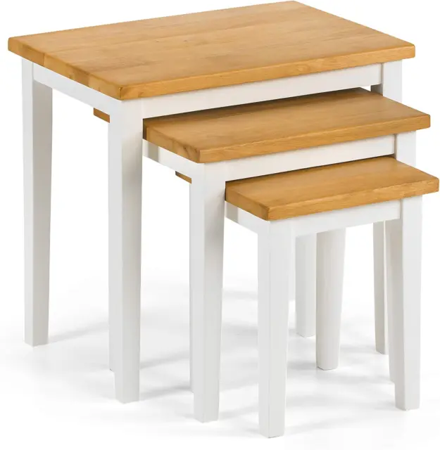 Solid Wood Dining Collection, Cleo Nest of Tables, White/Oak