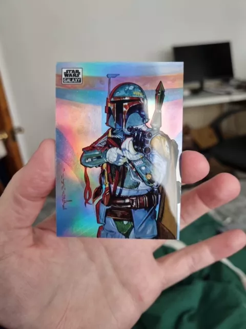 2021 Topps Chrome Star Wars Galaxy A Dangerous Boba Fett #11 Refractor