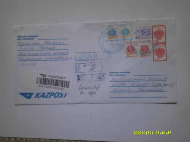 Brief Kasachstan 9.1.2006 mit div. Marken, siehe Beschreibung