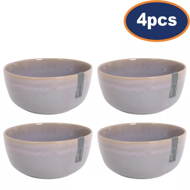 4Pcs Stoneware Serving Bowl Round Glaze Cereal Soup Salad Ramen Rice Noodle