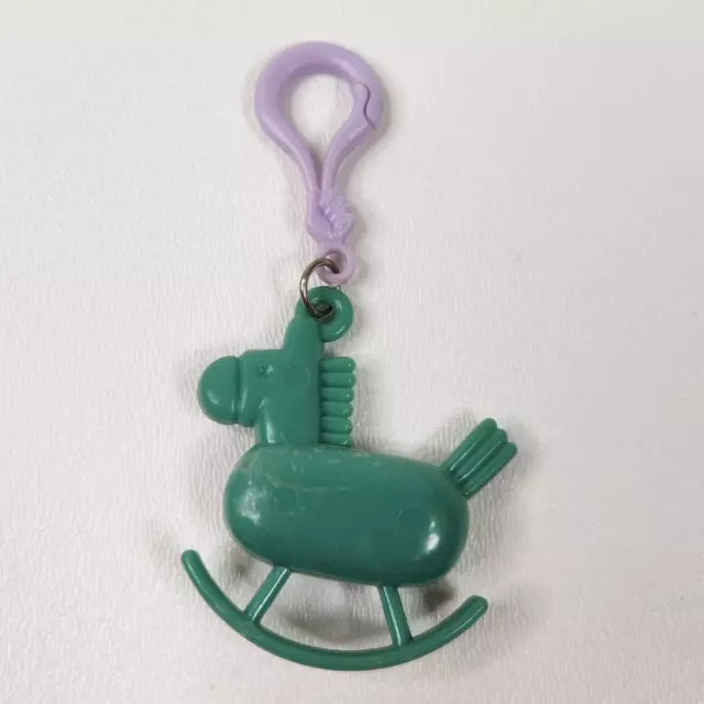 Vintage 1980s Plastic Bell Charm Rocking Horse For 80s Necklace