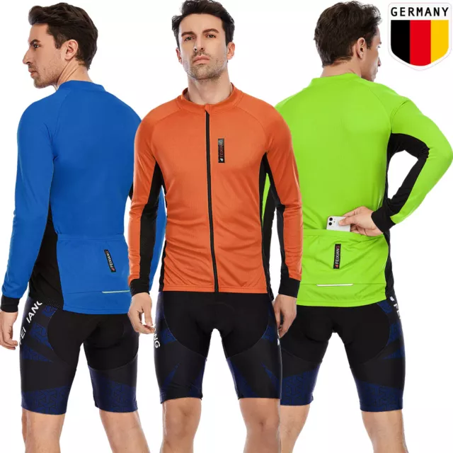 Langarm Fahrradtrikot Herren Radtrikot Radfahren MTB Radsport Fahrradbekleidung