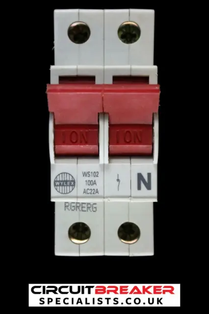 Wylex 100 Amp Double Pole Main Switch Disconnector Ws102 Ac22A