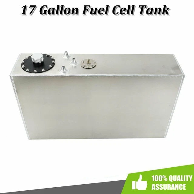 17 GALLON/64L TOPFEED Slim Race Fuel Cell Gas Tank w/ Level Sender