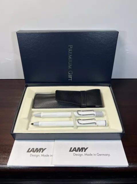 LAMY L219WT/L119WT Ballpoint Pen & Pencil Combo Set Completed with Leather Pouch