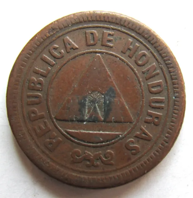 HONDURAS 1889 Copper 1 Centavo------Medal Rotation