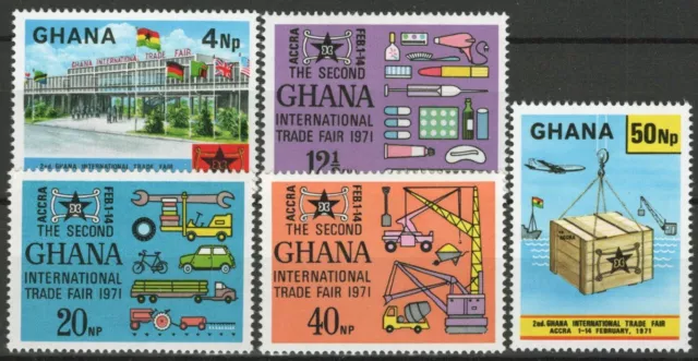 ZAYIX Ghana 410-414 MNH Trade Fair Automotives Cargo Ship Planes 021023S11