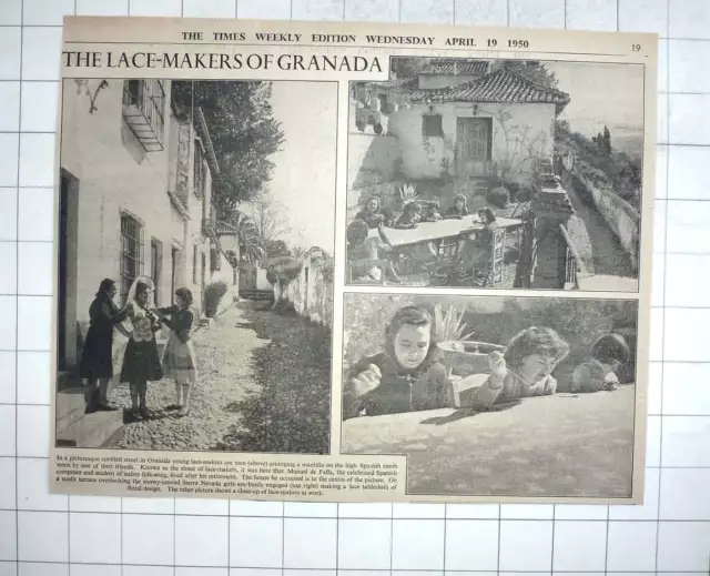 1950 The Lace Makers Of Granada, House Of Manuel De Falla, Work On Tablecloth