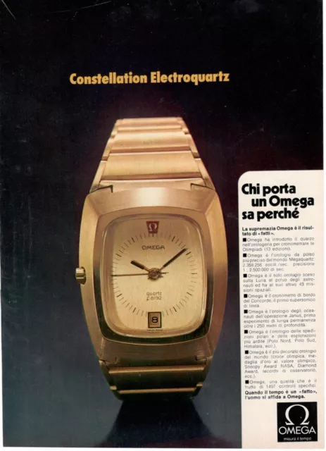 Armbanduhr Omega Electro Quartz Werbung 1 Seite 1971 Original 3C