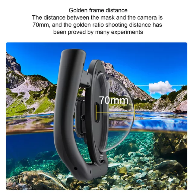 TELESIN Action Camera Dome Port 30m/98ft Waterproof 180° Wide Angle Dual Han TOH