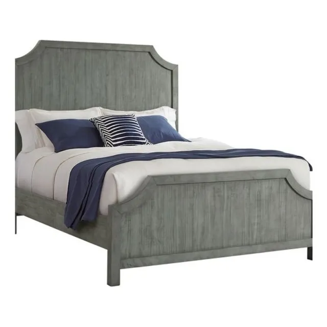 Beach House Solid Wood Dove Gray King Panel Bed