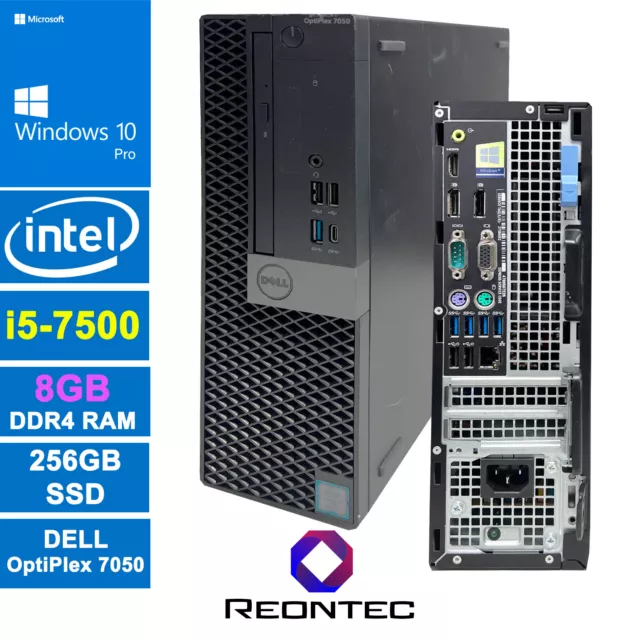 PC Dell OptiPlex 7050 Intel i5-7500 Windows 10 Pro 256GB SSD 8GB DDR4 RAM