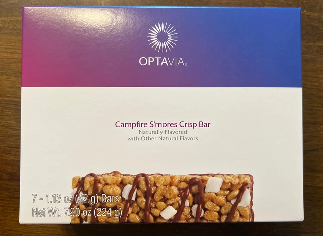 Optavia Campfire S'mores Crujiente Bar - Juego de 7 - CADUCIDAD 10/11/23 caja sellada 🙂