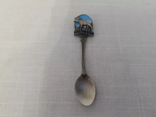 Vintage Small WAPW Pewter Metal Collectable Spoon Finland Moose Animal Decor