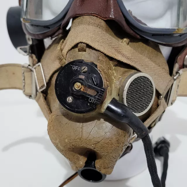 Ww2 Raf H Type Oxygen Mask For Flying Helmet, Original British Pilot Kit 3