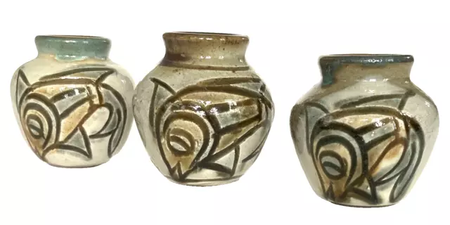 Small Fish Trinity Vases Set 3 Handmade Ceramics Ancient Greek Pottery Pisces 3