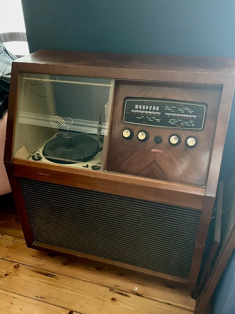 Rema Radiogram VINTAGE RADIOGRAM 1950S Walnut Veneered Cabinet W. Original Instruction ...
