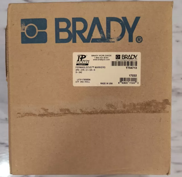 Brady Permasleeve Wire Markers 3PS-375-2-GR-S