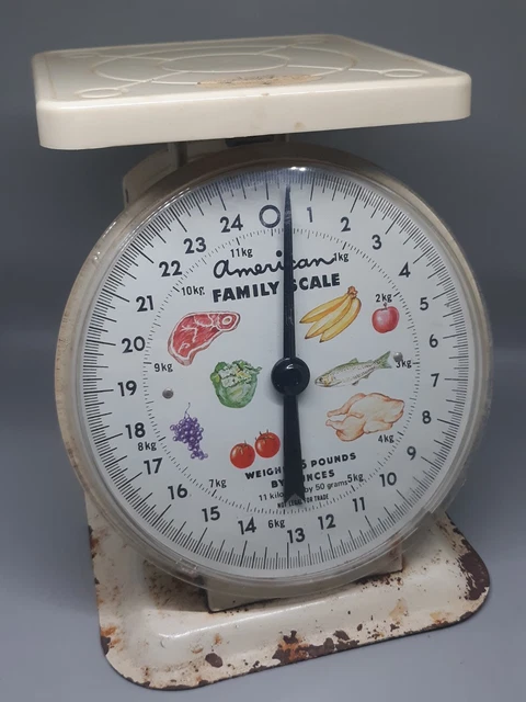 American Family Kitchen Scale Ivory 25lb Vegetable Fruit Vintage Cottagecore