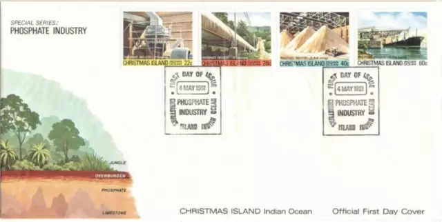 1980 Christmas Island Phosphate Industry Set no. 4 SG 140/3 FDC or FU Stamps