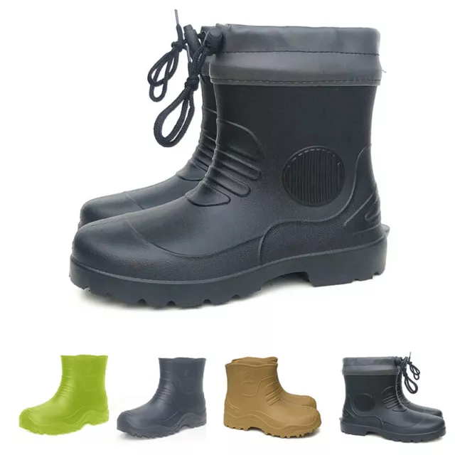 Women's Rain Boots Anti-Slip Garden Ankle Kitchen Work Slip On Water Chef Shoes✔